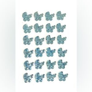 Blue Carriage Charms 3D Baby Shower Self Adhesive Stickers Crafts Party Supplies